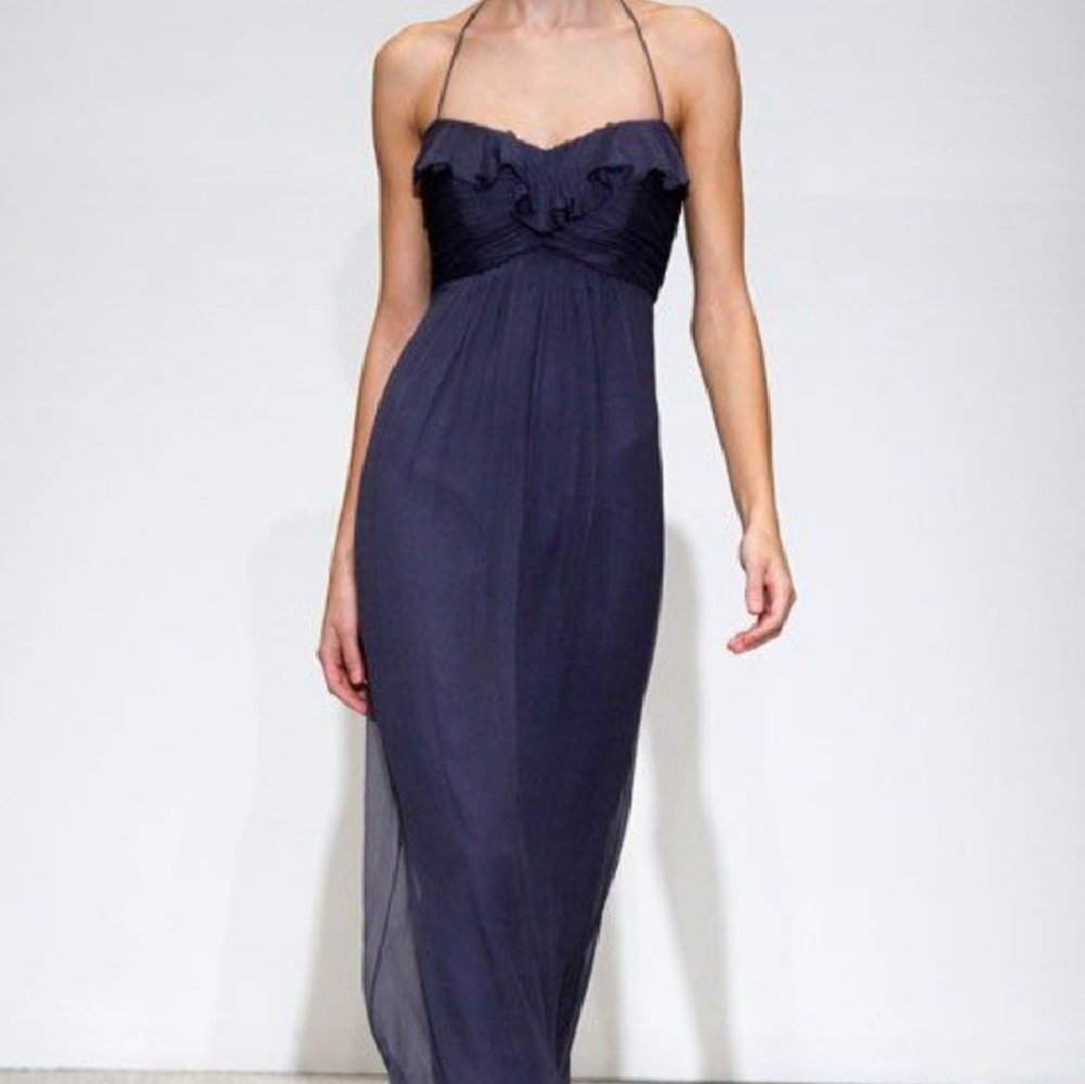 AMSALE Parisian Navy Halter Gown - Picture 6 of 6